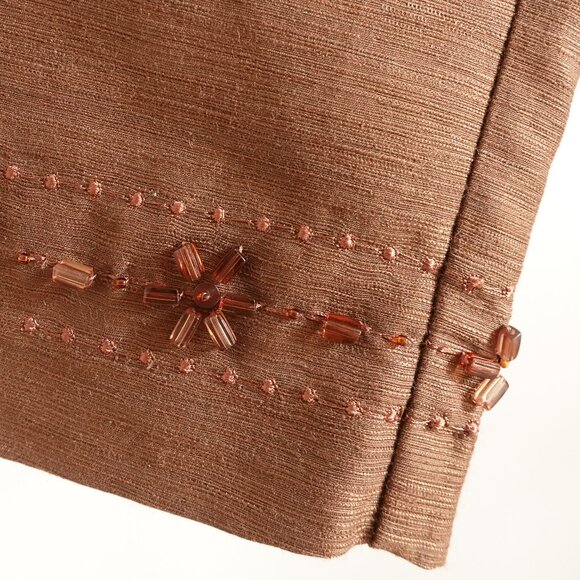 Alfred Dunner Women's Brown Drawstring Pants with Beaded Hem Detail - Picture 5 of 7